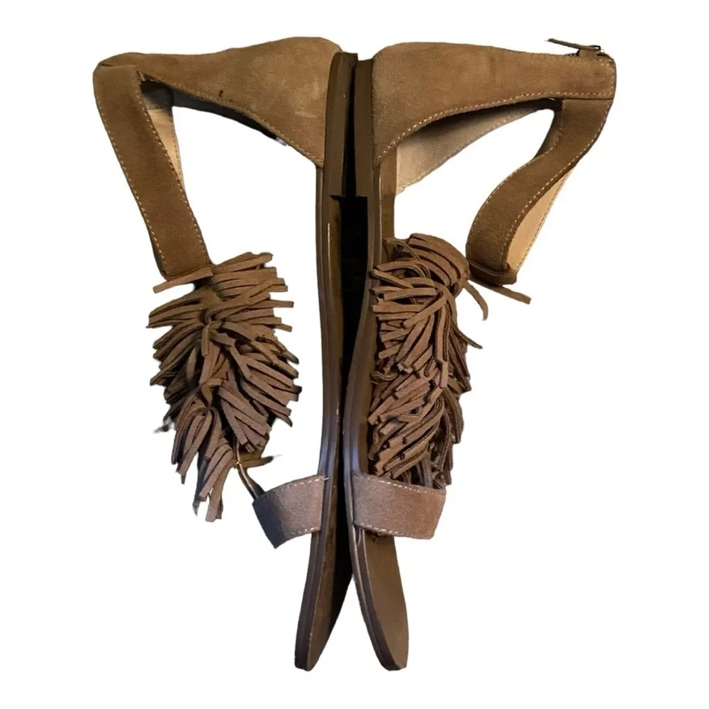 Sole Society Koa Leather fringe Sandals‎ ~ 9